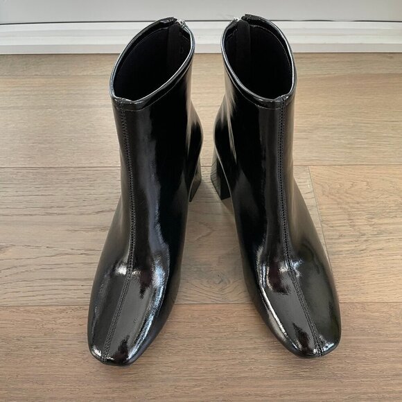 Sheln Shoes - Sheln Almond Toe Chunky Heel Back Zip Waterproof Fashion Booties Black Sz 10 NWT